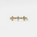 Gold Dainty Stackable Blue Flower Ring