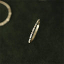 Gold Heart Pave Setting Thin Stackable Ring