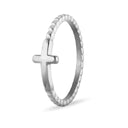 Stainless Steel Textured Stackable Cross Ring