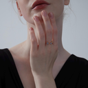 Gold Dainty Stackable Blue Flower Ring