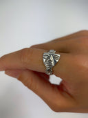 Tribal Mask Sterling Silver Spoon Ring (Only 1 Available)