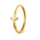 Gold Textured Stackable Cross Ring