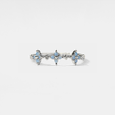 Silver Dainty Blue Flower Stackable Ring