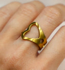 Gold Heart Spoon Ring