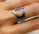 Silver Heart Spoon Ring