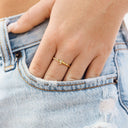 Gold Textured Stackable Cross Ring