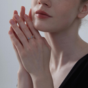 Silver Dainty Blue Flower Stackable Ring