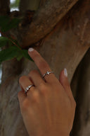 Stainless Steel Textured Stackable Cross Ring