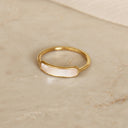 Mother of Pearl Bar Ring: Gold